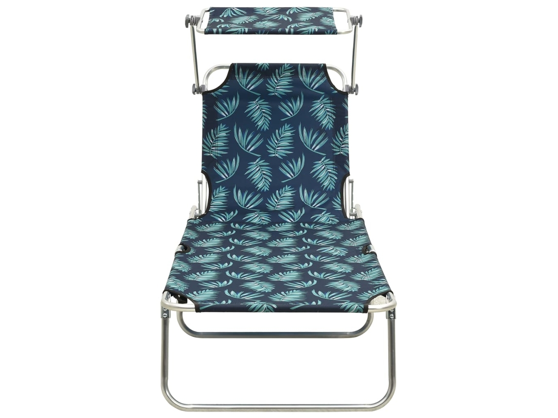 Maison Exclusive - Tumbona Plegable Con Toldo Aluminio Estampado De Hojas