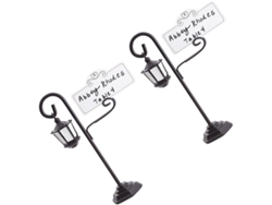 Juego 2 Portamenús Resina Negra Forma Farola Clips Decorativos Fotos Bodas Fiestas Portatarjetas Notas Mesas