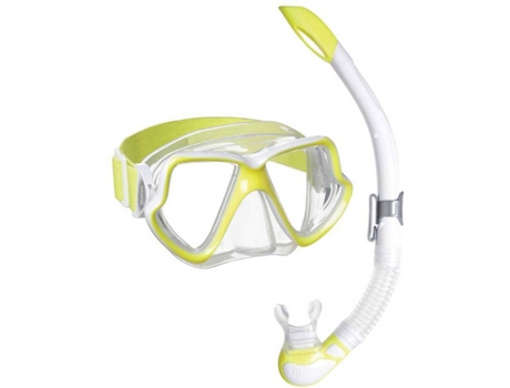 Conjunto De Máscara E Tubos Frontales de Buceo MARES Wahoo Neon