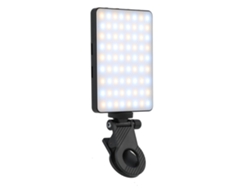 Luz selfie con clip frontal y para teléfono: 72 LED recargable y portátil para teléfono, iPad, tableta, cámara, Tiktok Vlog, 3 modos de iluminación Negro CHRONUS