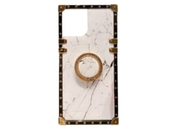 Cubierta Para Iphone 12 Con Patrón De Mármol Cuadrado De Cobertura Completa Antichoque 3d Tpu Con Soporte Blanco