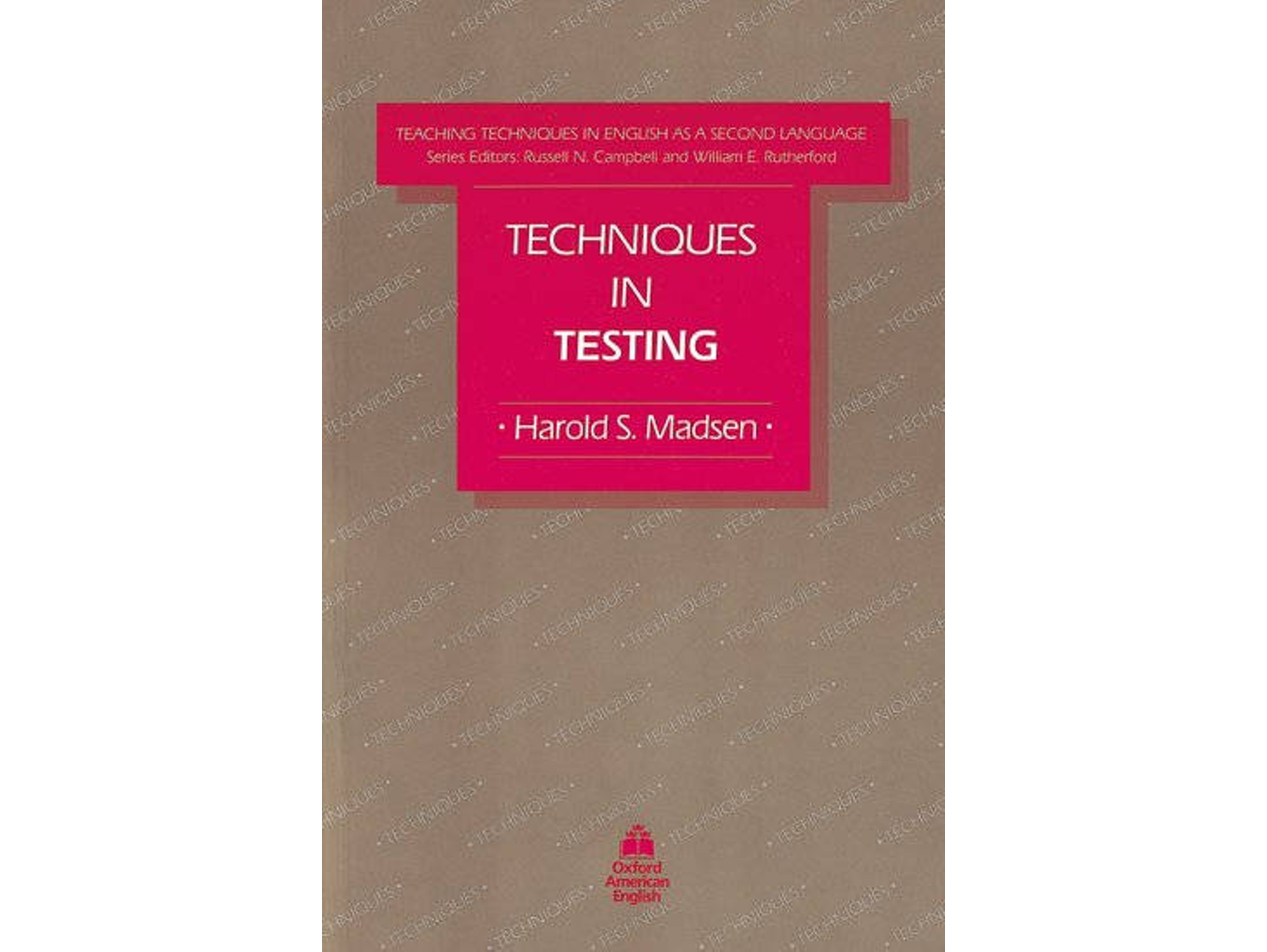 Libro Techniques in Testing de Harold S Madsen (Inglés)