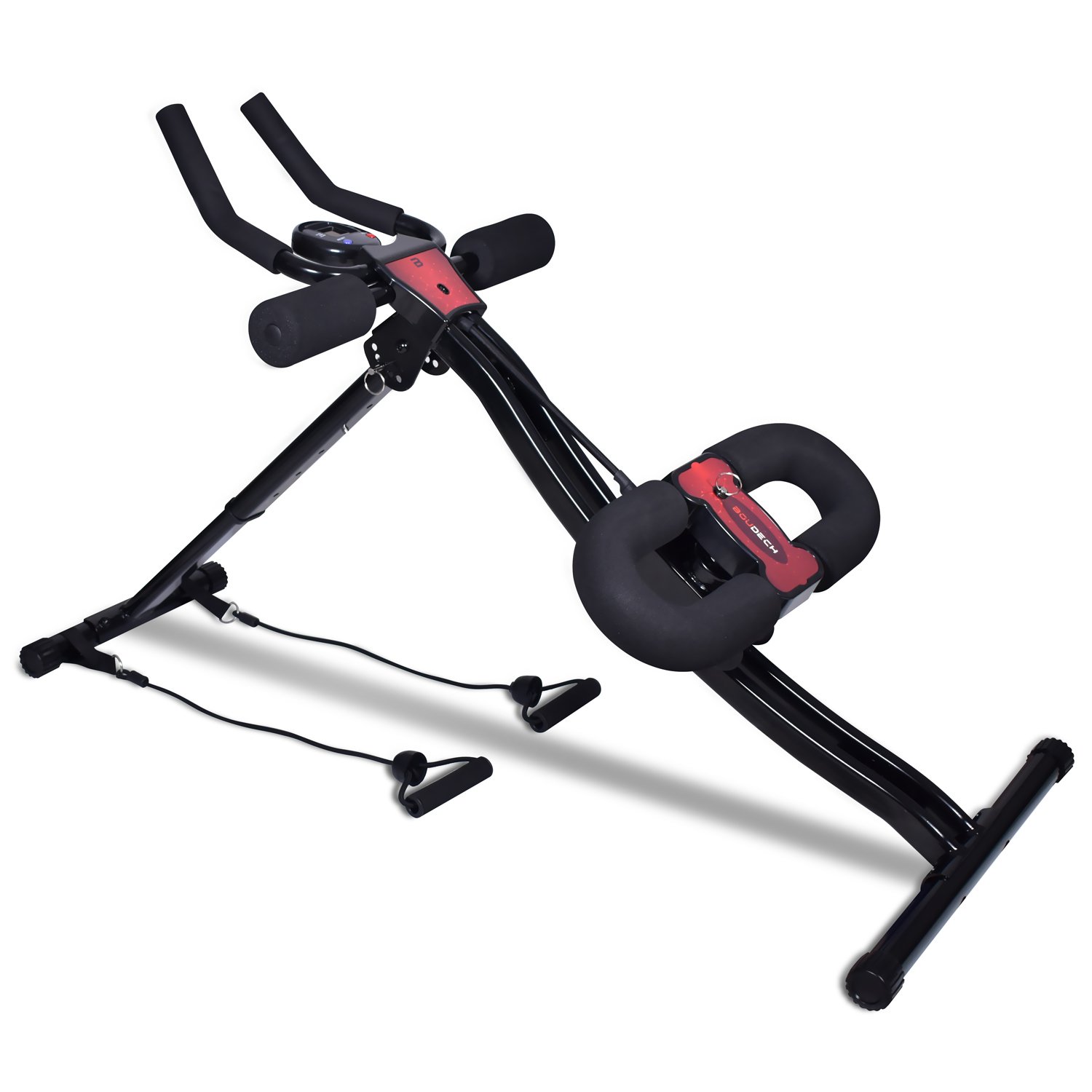 Boudech Trainer Pro 2.0 banco fitness crunch para abdominales altos delanteros y laterales con bandas pectorales bã­ceps