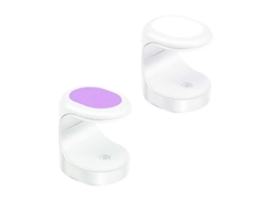 Paquete de 2 mini lámparas UV para uñas, lámpara secadora para esmalte en gel, lámpara portátil para un solo dedo para el hogar y el salón N GOKOCO (blanco, morado)