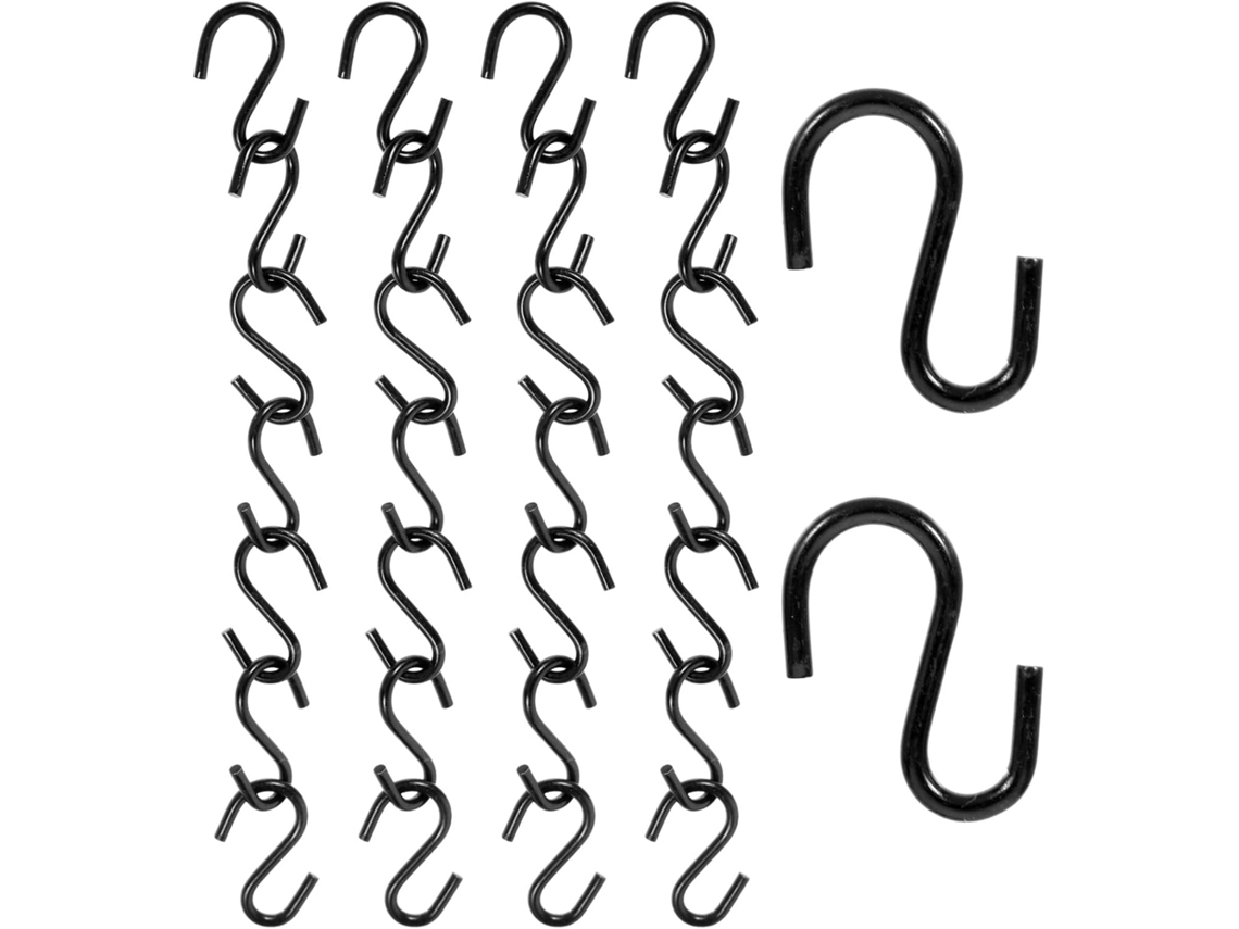 150 Miniganchos Forma S Colgar Utensilios, Metal Negro,