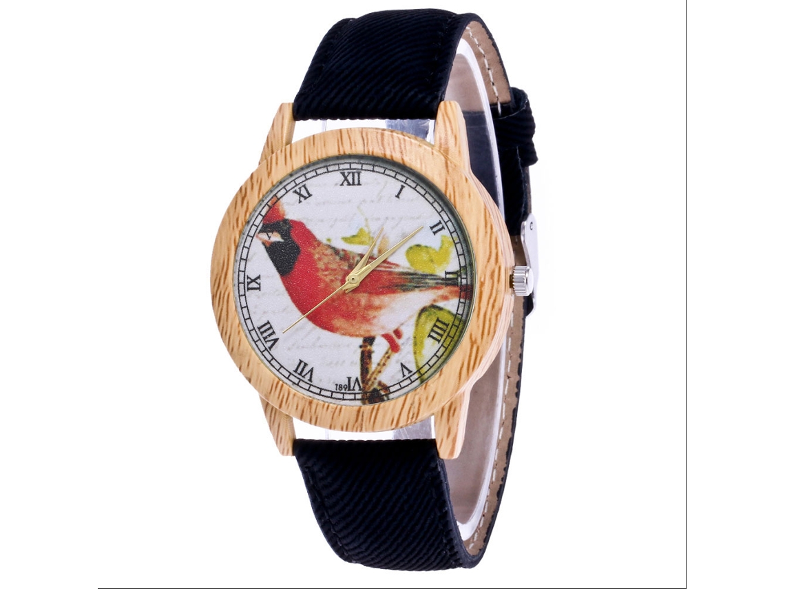 Reloj De Pulsera Unisex De Cuarzo Zhoulianfa Con Diseño De Pájaro A La Moda Y Correa Vaquera.