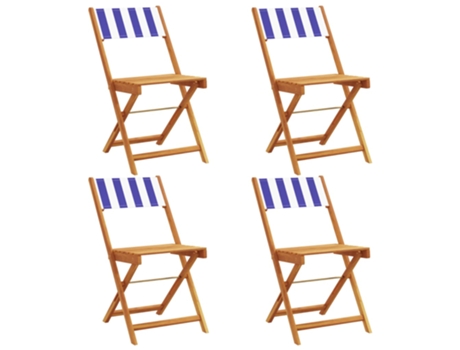 Conjunto 4 Silla De Jardín VIDAXL Azul Madera
