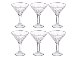 Pack 6 Copas Transparentes De Martini Troqueladas. 220ml.