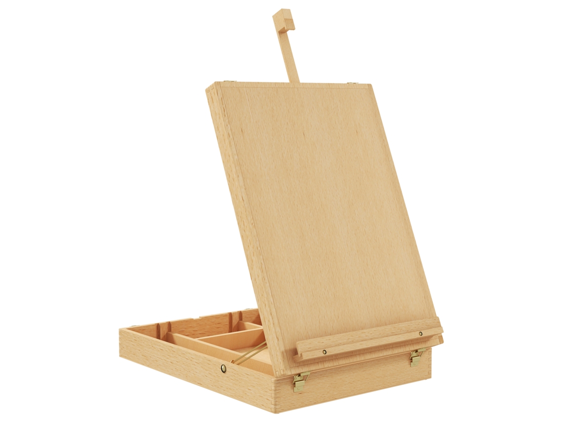 Caballete De Mesa Plegable Ajustable De Madera Natural.