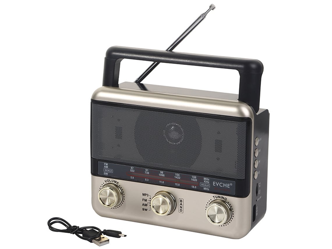 Elkuaie Radio Solar multifuncional Retro Radio portátil AM FM Radio  Bluetooth altavoz recargable Solar Radio TF tarjeta U lector de disco