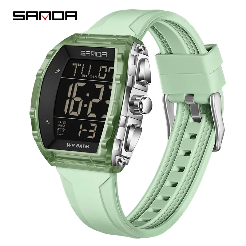 (verde) Reloj Deportivo Digital De Lujo Y Estilo Para Hombre – Resistente Al Agua, Cuenta Atrás, Calendario, Luminoso