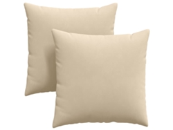 Cojines De Sofá 2 Uds Crema 80 X 80 Cm Tela