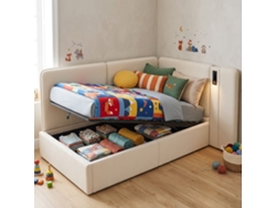 Sofá Cama Chaise Longue 90x200 Usb Lectura Bouclé Beige