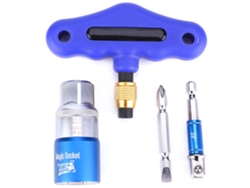 4pcs/set Llave De Tuercas Universal 9-21mm Con Adaptador Para Taladro De Poder Y Mango T De Doble Cabeza Azul