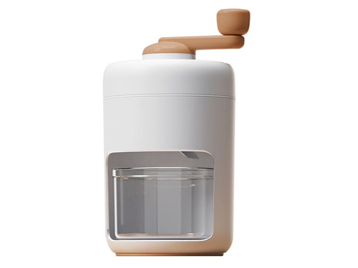Trituradora de hielo manual, mini máquina para hacer conos de nieve, de grado alimenticio, multifuncional, para uso doméstico, color blanco
