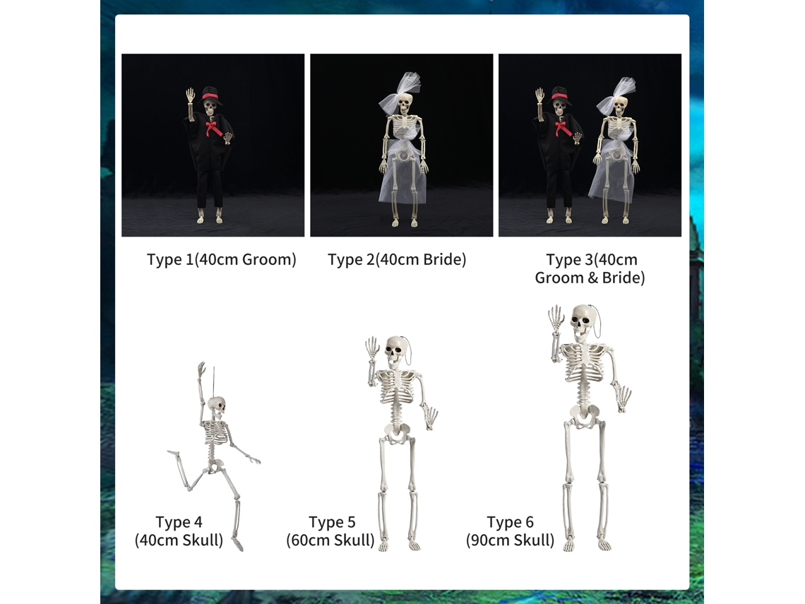 Decoración De Halloween: Novios Esqueleto Colgantes Con Articulaciones Móviles. Accesorios Espeluznantes Para Fiestas.