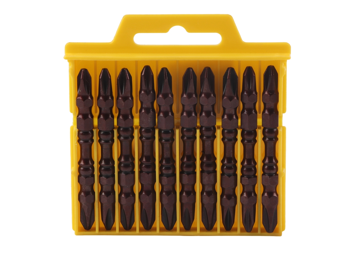Set De 10 Brocas De Destornillador De Doble Extremidad Con Mango Hexagonal Magnético Herramienta Accesorio