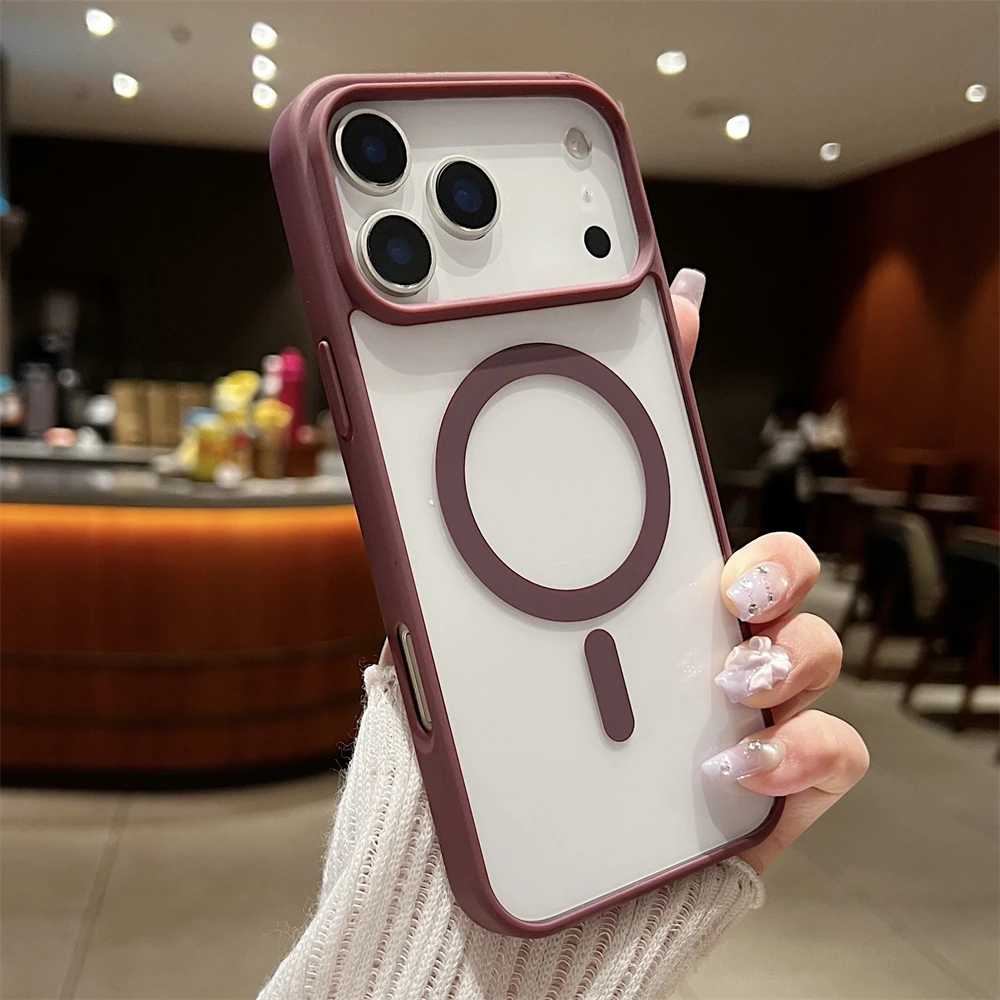 (morado-rojo, Iphone 12) Funda Ultrafina, A Prueba De Golpes Y Respetuosa Con La Piel, Compatible Con Carga Inalámbrica Magnética.