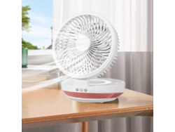 Ventilador De Sobremesa Portátil Y Multifuncional, Recargable Por Usb, Con Luz Led Y Compatible Con Montaje En Pared.