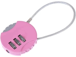 Candado de combinación para equipaje, antirrobo, de cable, apto para mochilas, maletas y armarios (rosa)