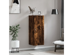 Armario De Pared Madera Ingeniería Roble Ahumado 34,5x34x90 Cm