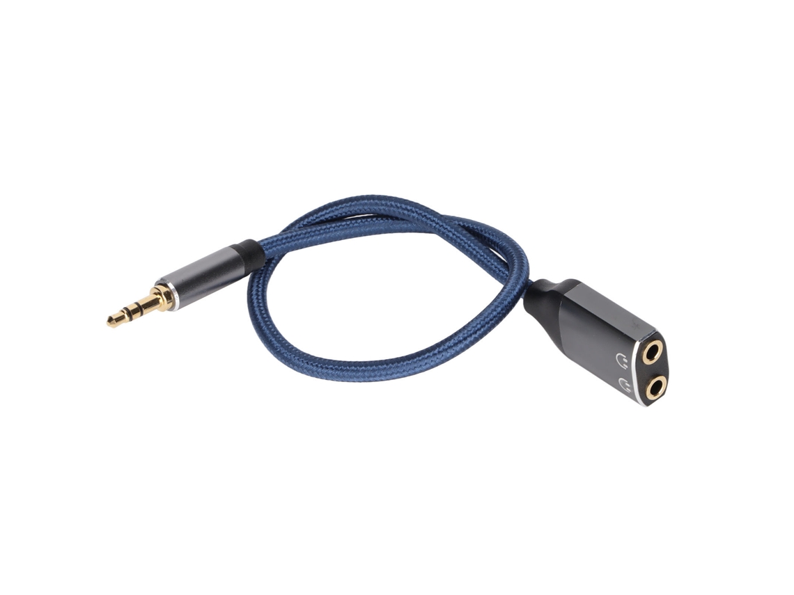 Cable De Audio (adaptador 1 A 2 Para Conexión De Audio Móvil) Cable De Audio Macho 3,5 Mm A 2 Hembras (0,3 Metros)