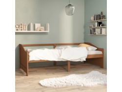 Sofá Cama De 3 Plazas Sin Colchón Marrón Miel 90x200 Cm