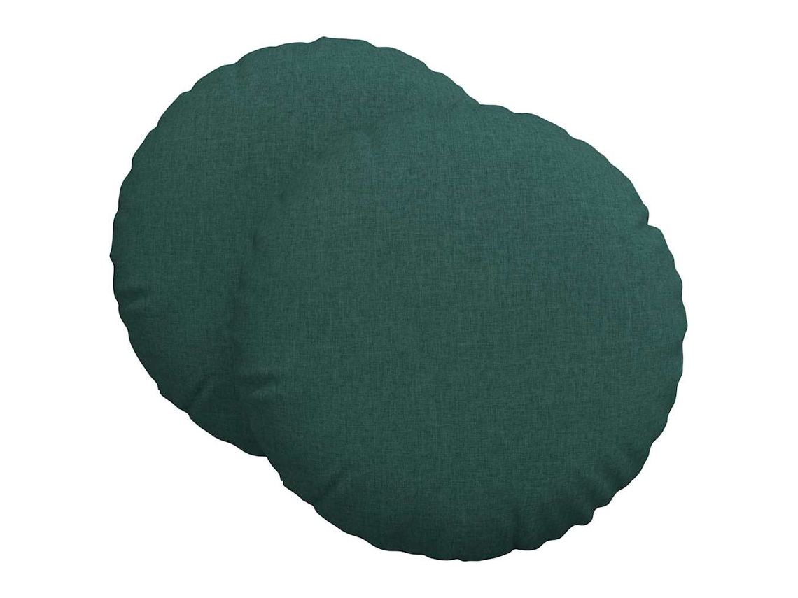 Cojines para asiento, 2 unidades, verde oscuro, Ø60 x 21 cm, tela HARLANV1