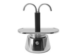 Cafetera italiana Moka de acero inoxidable de doble cabezal, 2 tazas de 100 ml, ideal para preparar café moka.