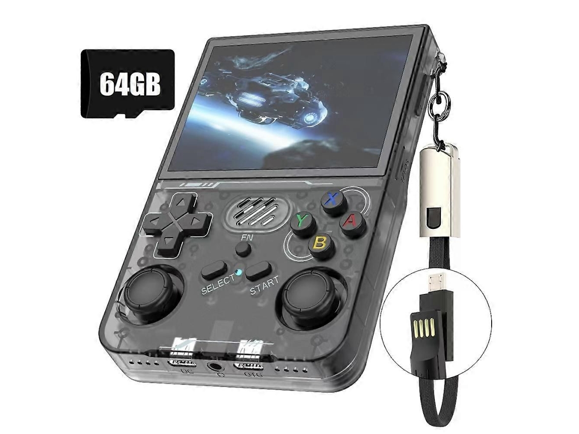Consola de juegos portátil retro R36xx, 64 GB, más de 14000 juegos, sistema Linux, pantalla de 3,5 pulgadas, video portátil de bolsillo GOKOCO