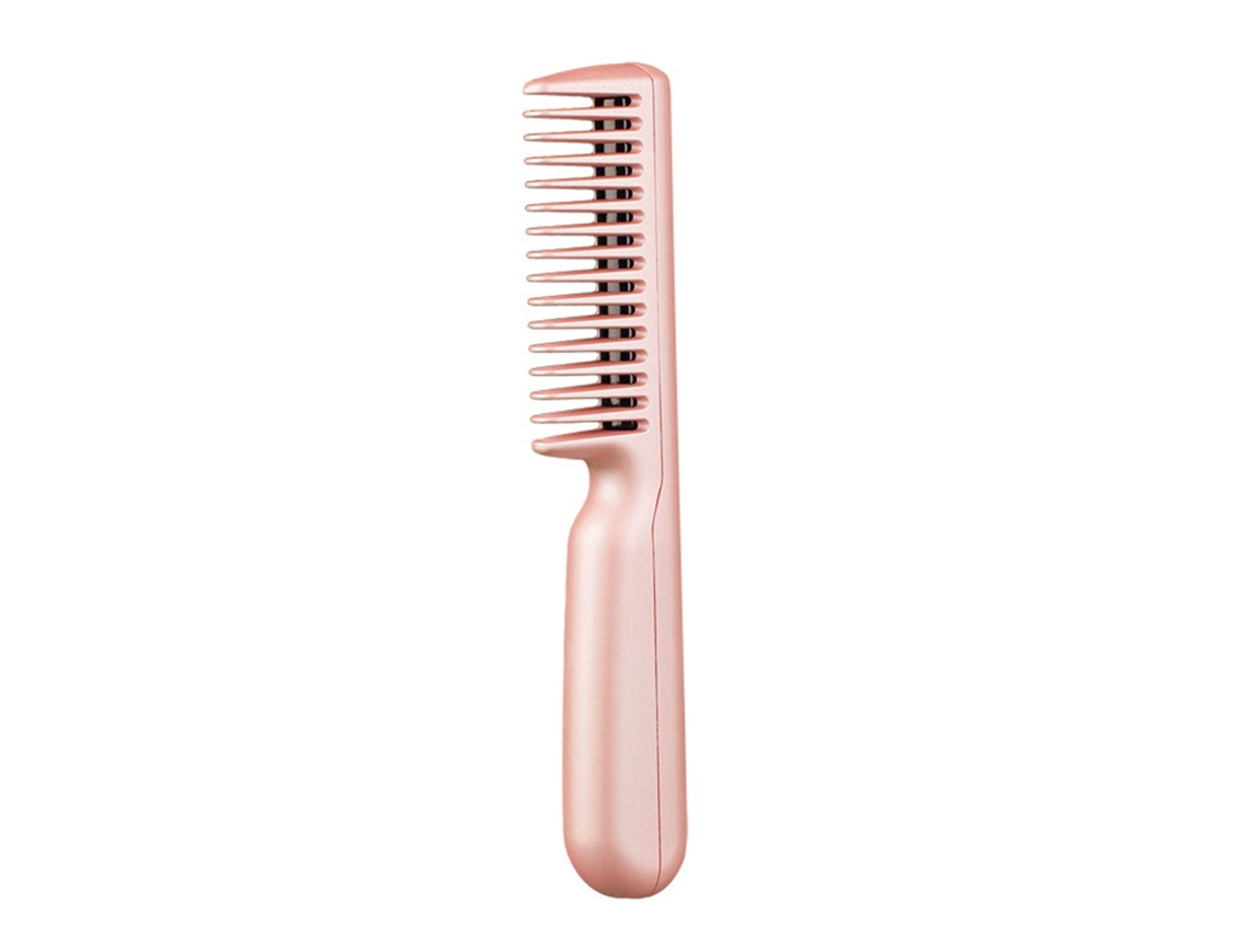 Plancha de pelo eléctrica multifuncional portátil USB 2026-comb para viajes y uso doméstico, color rosa.