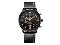 Reloj De Pulsera Deportivo De Cuarzo Para Hombre, Resistente Al Agua, Con Correa De Pu Negra 1