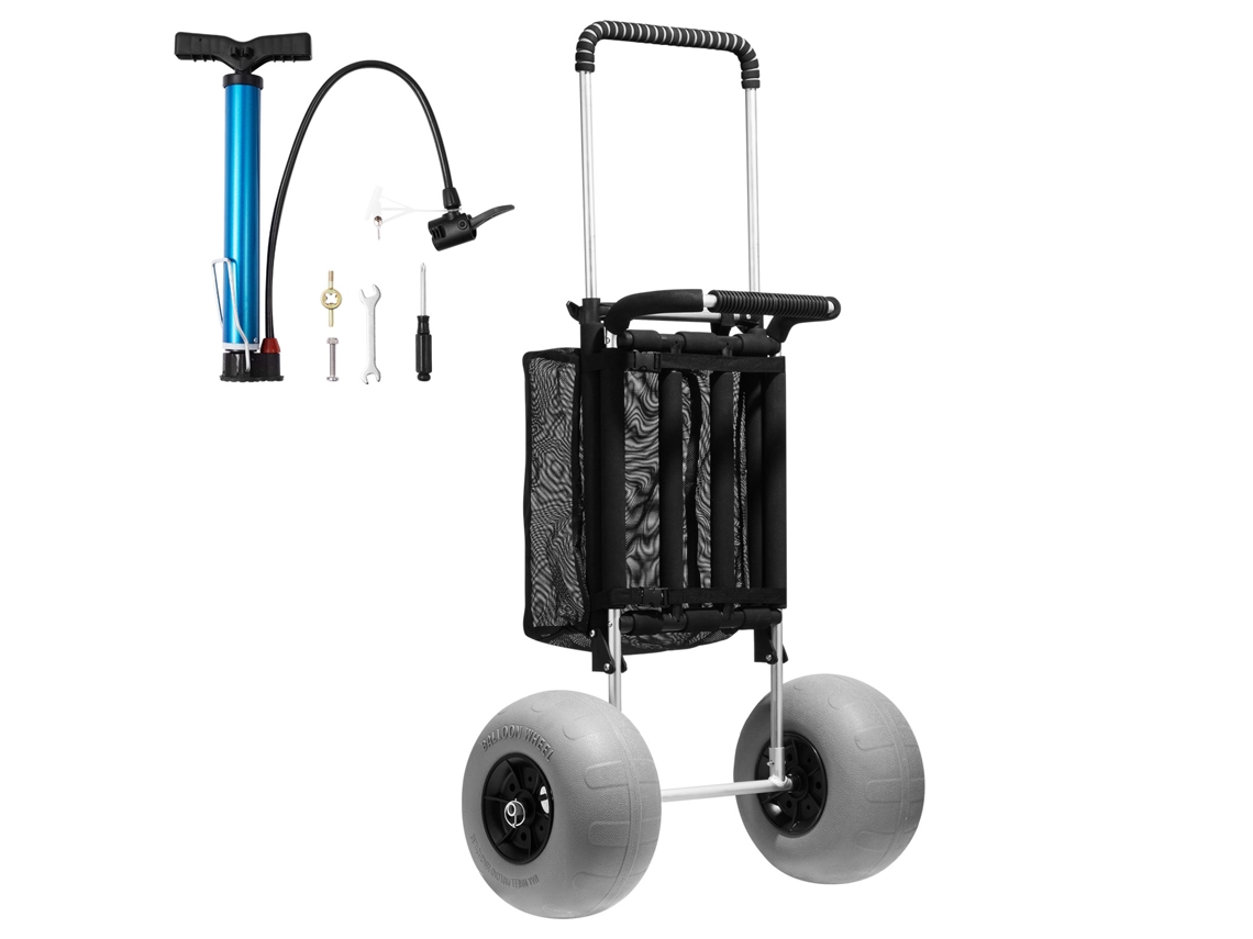 Carrito de playa grande con ruedas Succebuy - Ruedas de globo de 12 pulgadas para playa y jardinería