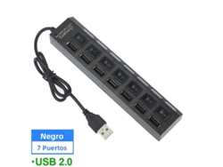 (negro 7 Puertos 2.0) Concentrador Usb 2.0/3.0 De Alta Velocidad Con 4/7 Puertos, Expansor Independiente