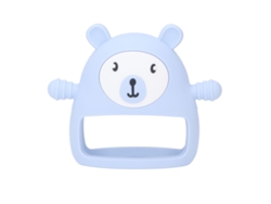 Chupete de silicona para bebé con manguera, con forma de animalito, lavable, alivia la inflamación de las encías, color azul.
