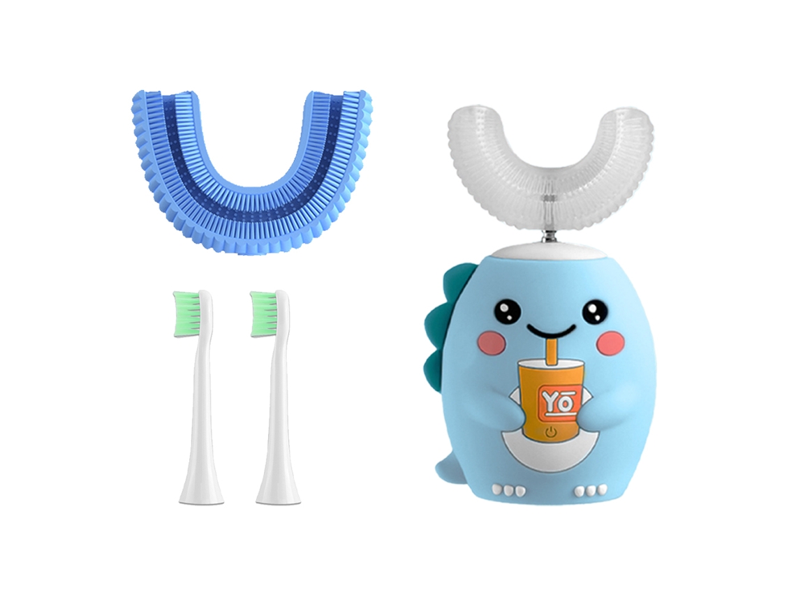 Cepillo de dientes eléctrico en forma de U para niños, cepillo de dientes sónico para niños, diseño de dibujos animados Kofihety