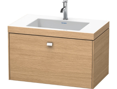Lavabo para muebles DURAVIT Brioso c-bonded con base mural 80,0x48,0 cm 1 cajón sin rebosadero con banco para grifos 1 agujero para grifos