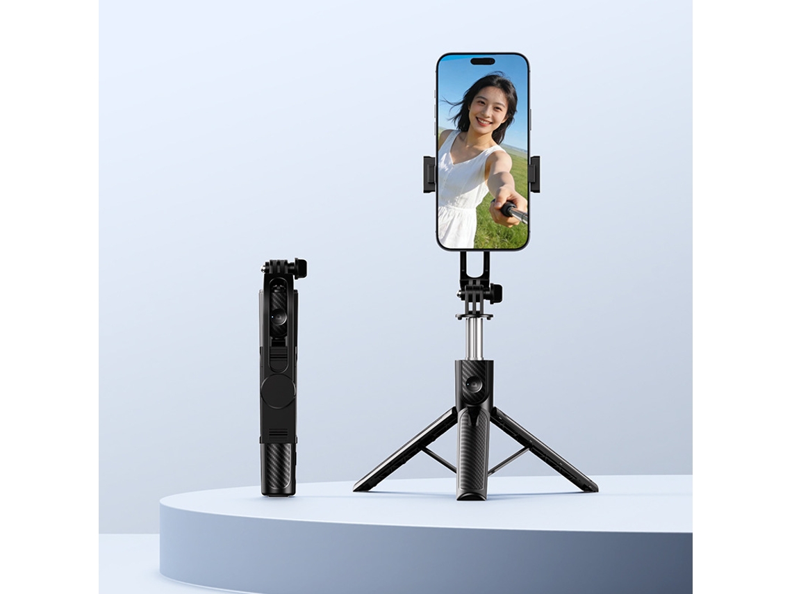 Selfie Stick, Com Tripé Integrado E Controle Remoto Bluetooth, Para Celular, Pequeno E Versátil.