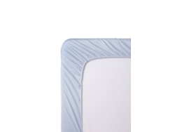 Sábana Bajera Ajustable 160 x 190/200 cm de Microfibra Cepillada Extra Suave Azul claro TODOCAMA