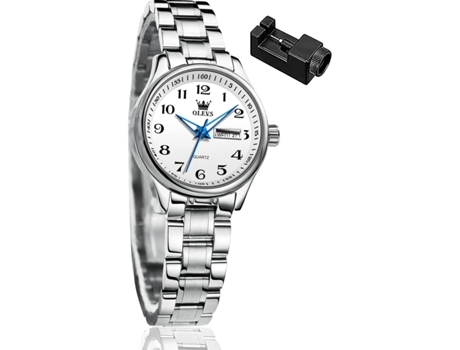 VEANXIN Reloj mecánico automático de lujo para mujer Reloj impermeable con fase lunar de diamantes(plata)
