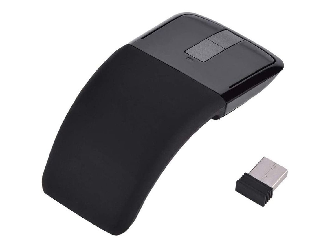 Ratón Inalámbrico Plegable De 2,4 Ghz Con Pantalla Táctil Curva, Receptor Usb Para Pc/portátil/smart Tv, Diseño Elegante (negro).