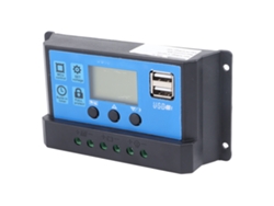Controlador de carga solar 2026dz-PWM con pantalla LCD y salidas USB duales de 12V/24V 30A