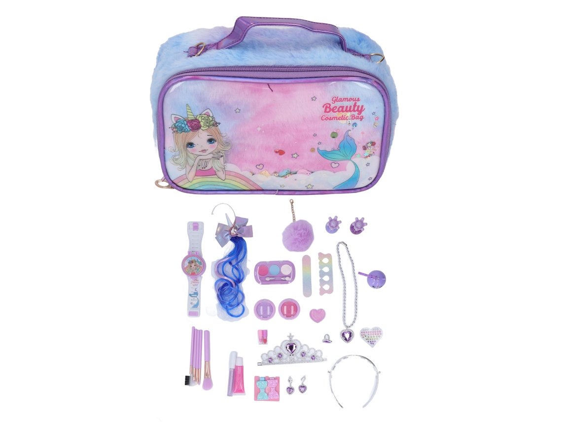 2026-kit De Maquillaje Lavable Para Niñas Juguete Con Gran Capacidad Portátil Princesa Niñas Pequeñas