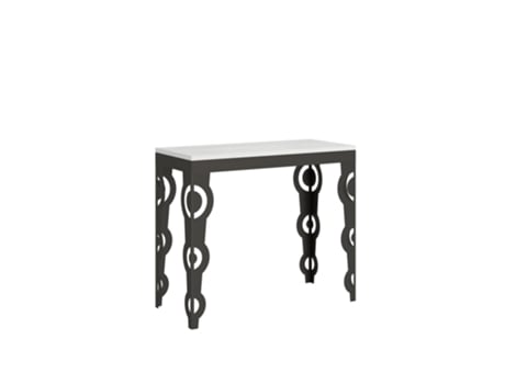 Consolas Karamay Small Evolution Extensible hasta 196 cm ITAMOBY (90 x 40 x 77 cm - Paneles de Melamina - Fresno Blanco)