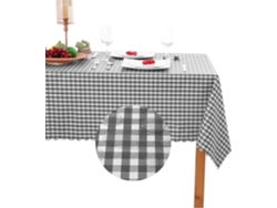 KOFIHETY Mantel Rectangular de PVC Cuadriculado - Impermeable, Resistente a Aceites y Manchas, Gris y Blanco, 54 x 108 pulgadas
