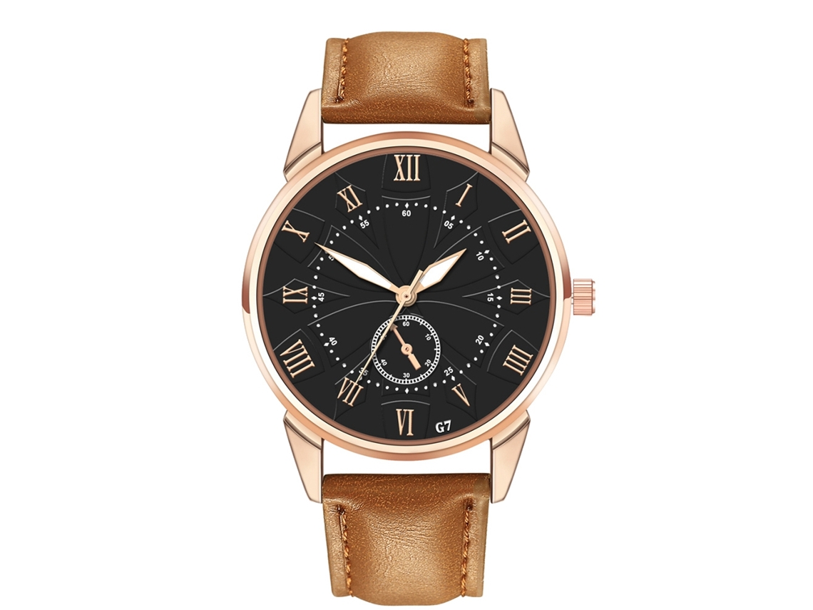 Reloj De Pulsera Para Hombre/mujer De Piel Sintética Con Números Romanos, Movimiento De Cuarzo, Ccq (rojo)