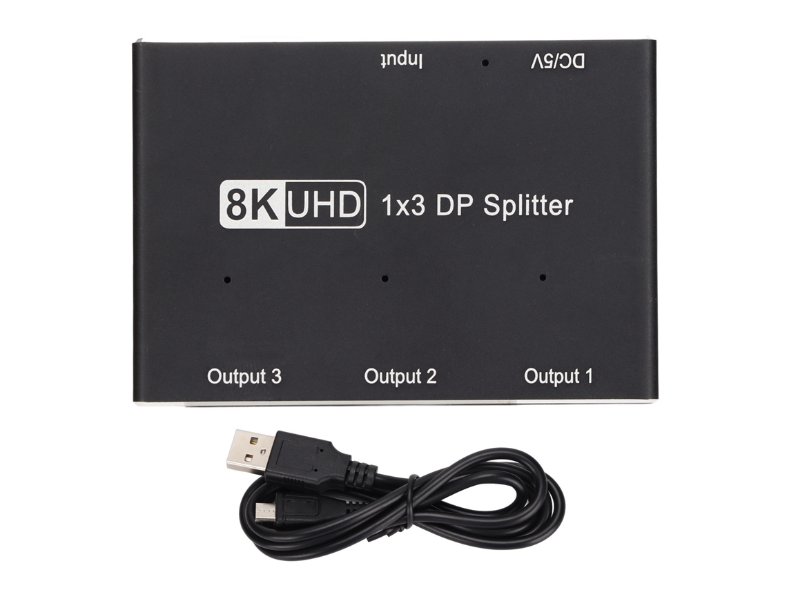 Divisor Displayport 1x3 Mst Sst 8k 30hz 4k 144hz Hub 1 En 3 Para Cine En Casa Y Hotel