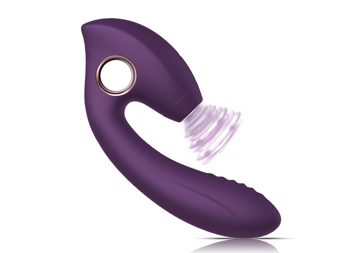 Vibrador De Masaje De Succin Porttil 2 En 1 Para Mujeres (prpura)