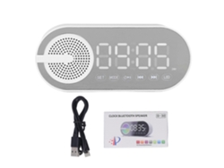 Reloj de espejo con altavoz Bluetooth 5.0, radio FM de graves potentes, despertador digital recargable con colores Chennnls