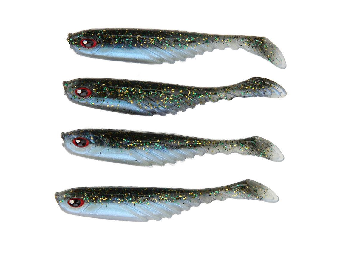 4pcs Isca Artificial Ar48 T Tail Pvc Macia 75mm/3.2g Duas Cores Wobblers Para Pesca